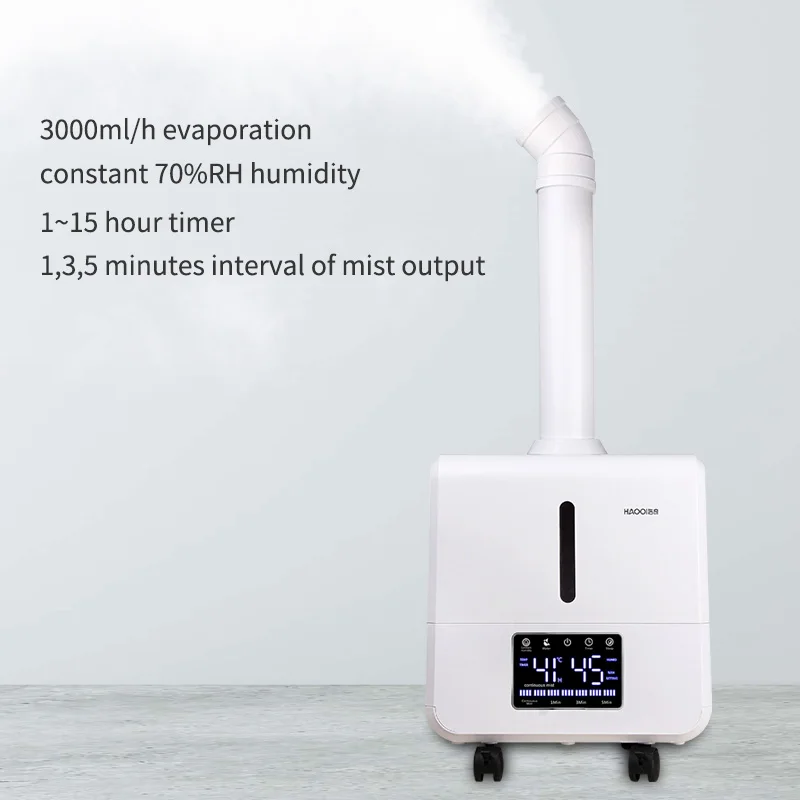 CE Large 16L Industrial Ultrasonic Fog Air Humidifier Machine with Auto refilling Device for Mushroom 3000ml/h Evaporation