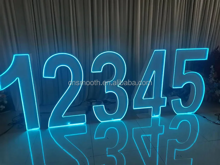 Гладкие индивидуальные Меняющие цвет светодиодные буквы RGB светящиеся цифры шатры для свадьбы