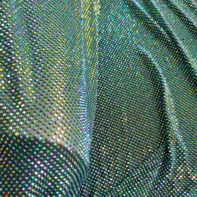 Fashion Design AB Rhinestones Shining Crystal with Mesh Fabric for Fashion Show Accept Customization