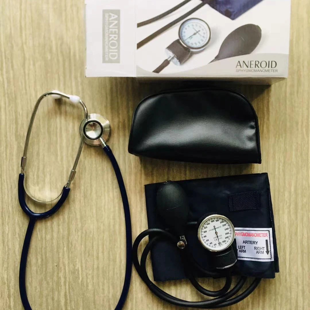 
Manufacturer good quanlity Aneroid Sphygmomanometer with dual head Stethoscope 