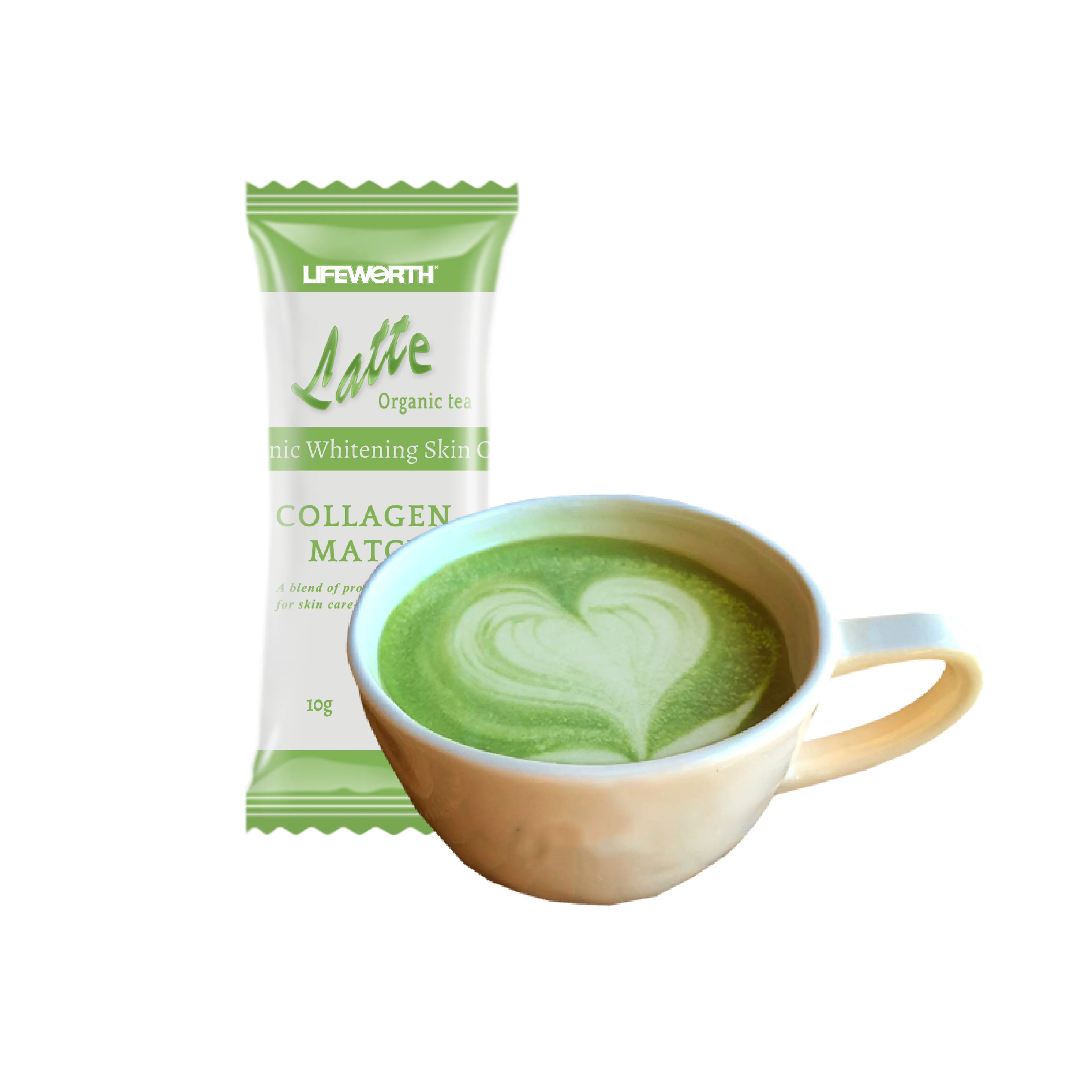 LIFEWORTH Factory Private Label Collagen Green Tea Matcha Powder Organic