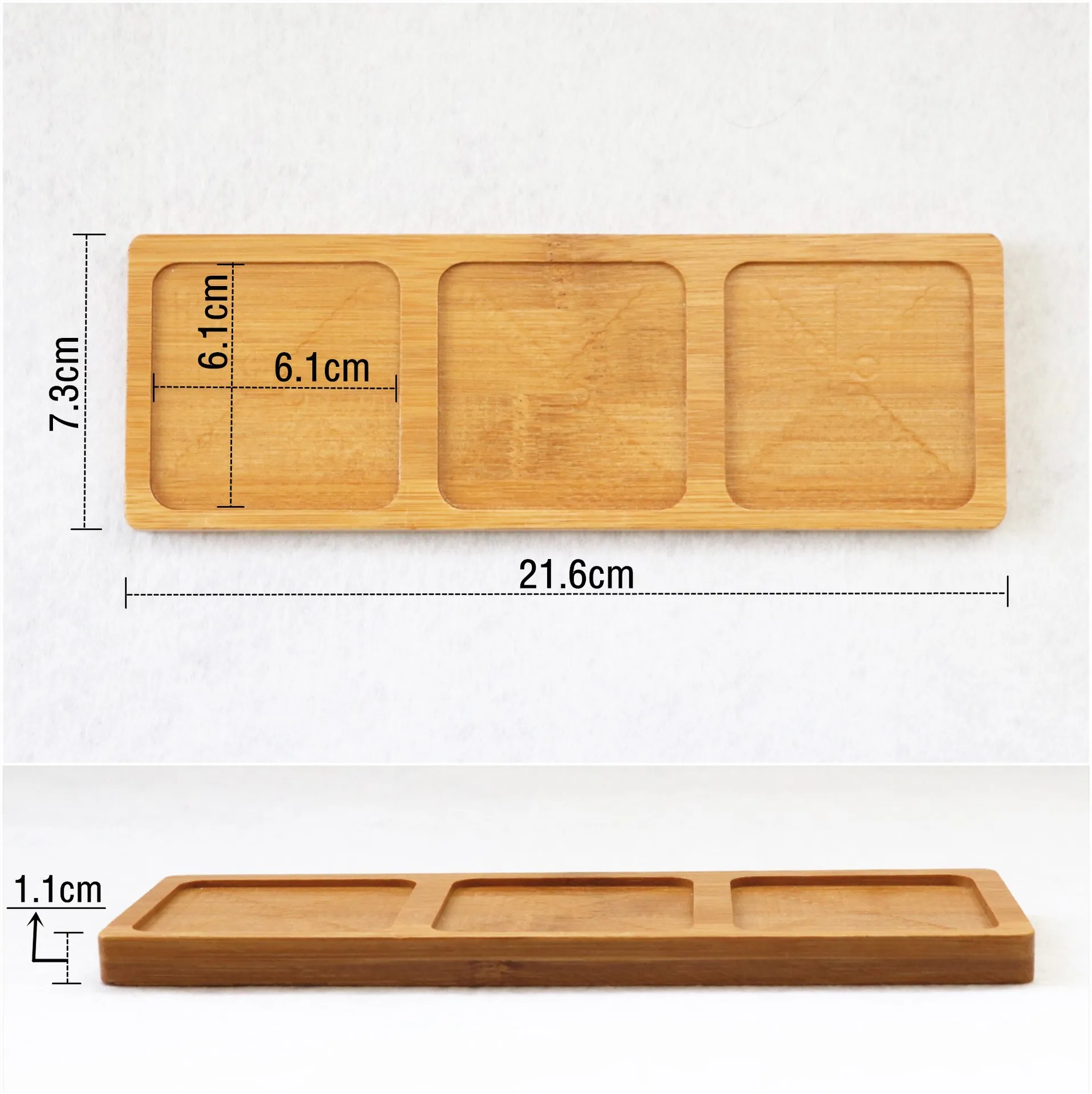 Wholesale Indoor Small Sustainable Durable Round Square Succulent Plant Saucers Flower Pot Bamboo Drip Trays for Sale