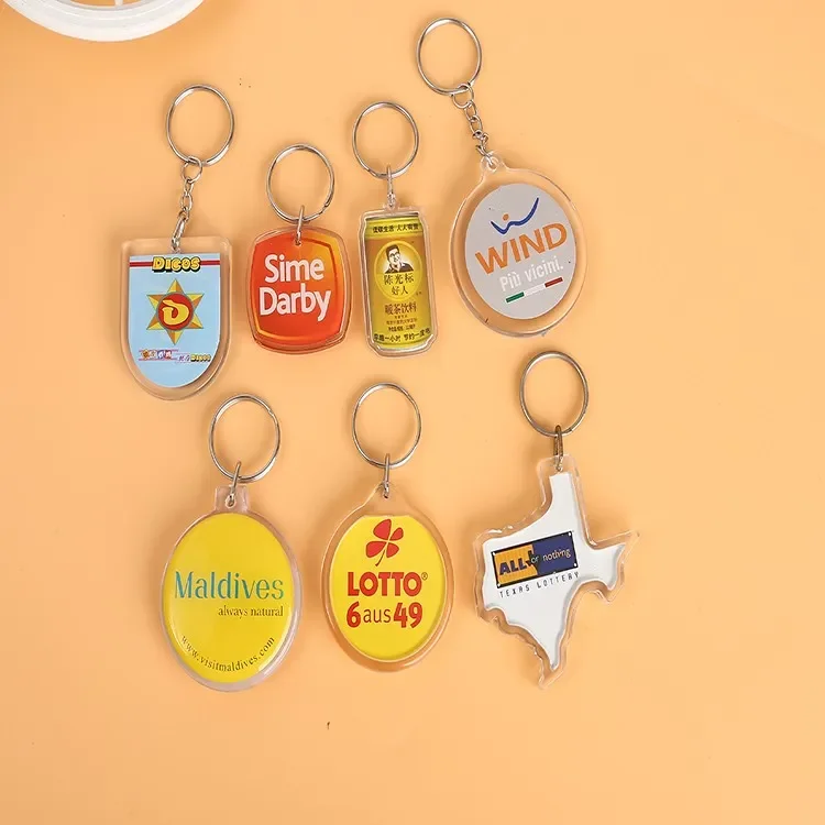 SEDEX promotional plastic acrylic key chain keyring custom keychain manufacturers