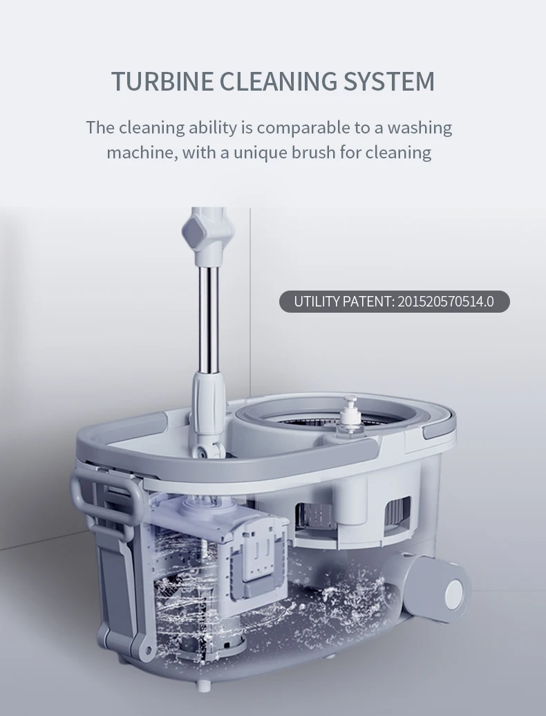 
Homettler new microfiber wet and dry 360 wash flat mop bucket for floor cleaning magic mop Folding flat mop buket 