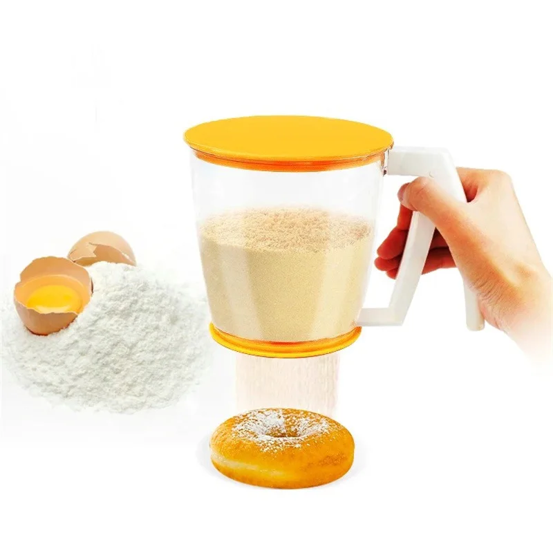 Newly Simpel Style Handle Round Cup Flour Sieve With Pressing Mesh Sifter Bakest Baking Tools
