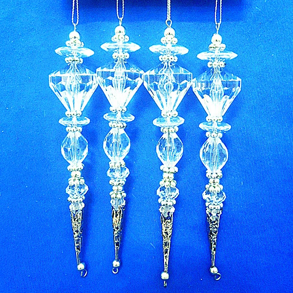 Hot selling custom imported best christmas tree decor Icicle shaped bead ornament acrylic ornament