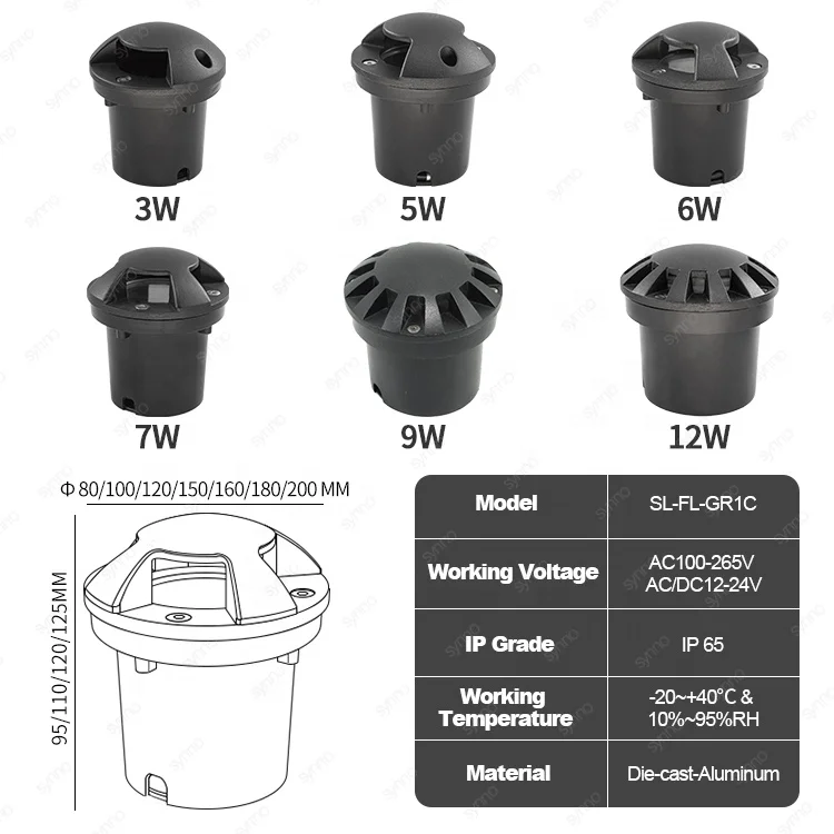 One Two Three Four Side Aluminum Underground Uplight Stainless Steel Mini Led Inground Light Led Buried Deck Light For Driveway