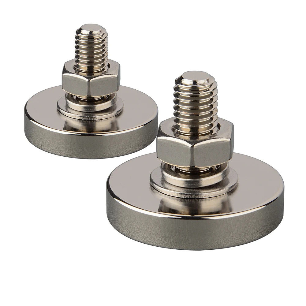 Strong Neodymium Permanent Magnet D40mm M10 Male Thread Stud Pot ndfeb Magnets 150lbs Magnetic Materials tool Holder