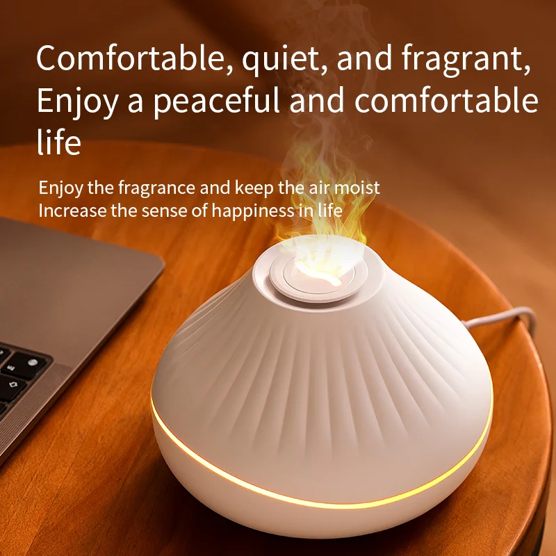Home 160ml Water-soluble Aroma Oil Mute Aromatherapy machine diffuser volcanic ultrasonic flame aroma diffuser with night light