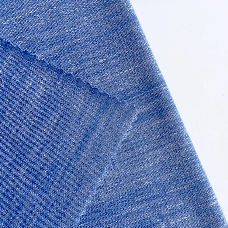 China suppliers NO MOQ free sample polyester viscose melange jersey viscose/polyester fabric