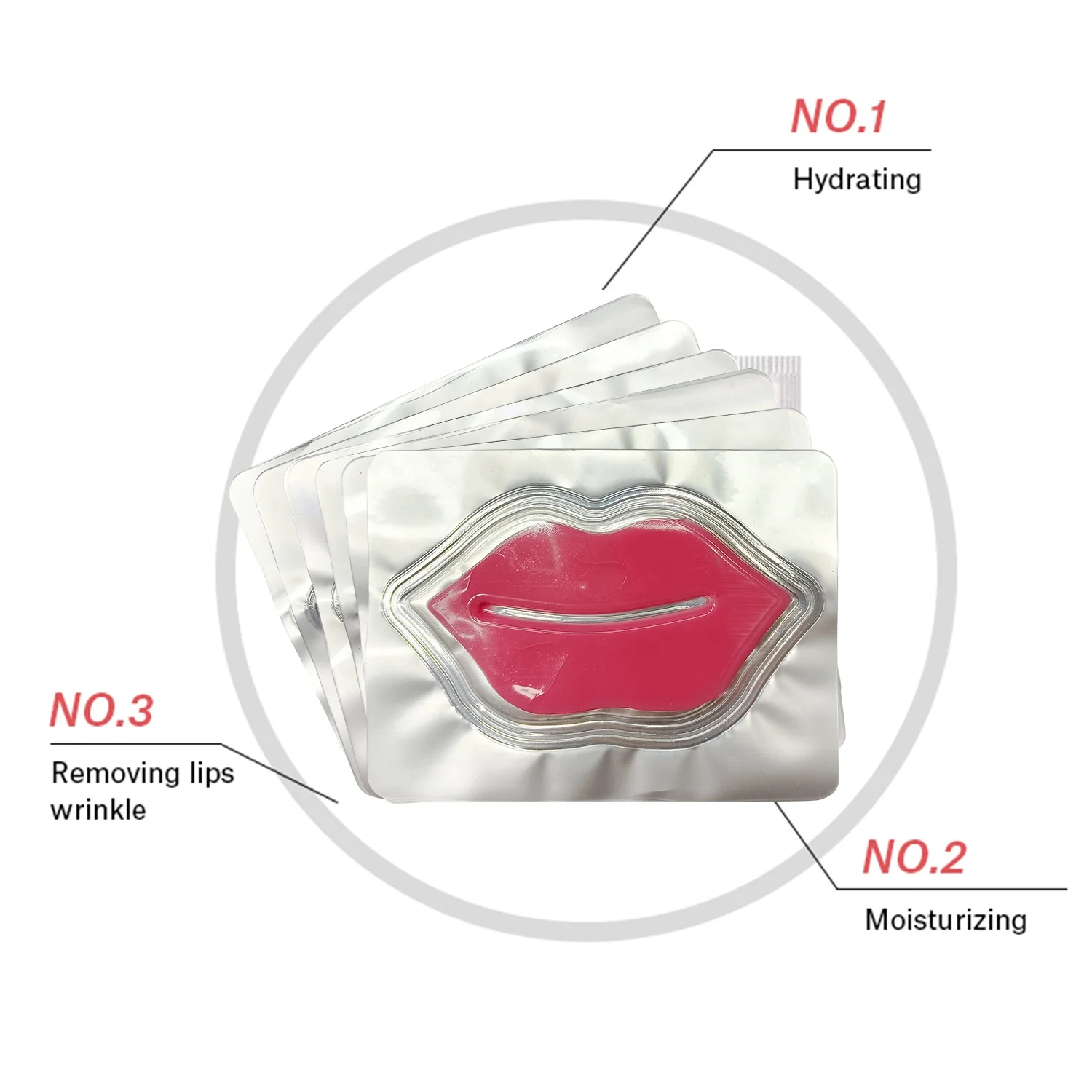 Private Label Wholesale Collagen  Hydrogel Pink Ang Gold Lip Maskss