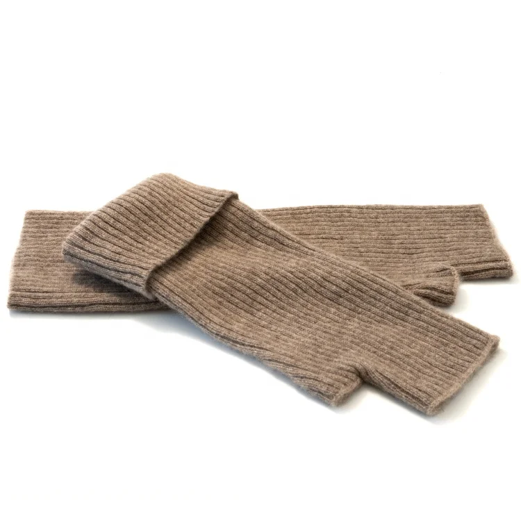 Зимние теплые толстые женские перчатки без пальцев для сенсорного экрана из кашемира