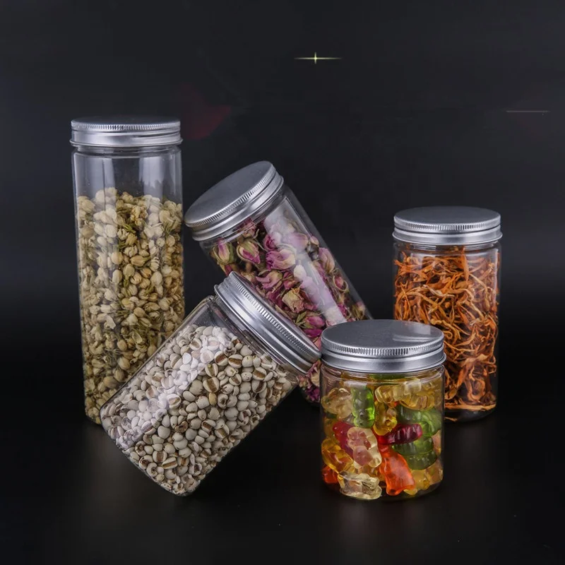 High Quality 250 Ml BPA Free Round Transparent Food Container Pet Clear Plastic Jar with Lid