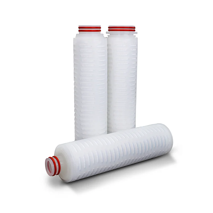 Nylon 66 Membrane Pleated Filter Cartridge 20um 20inch Silicone 222 Three Sockets Flat Endcap