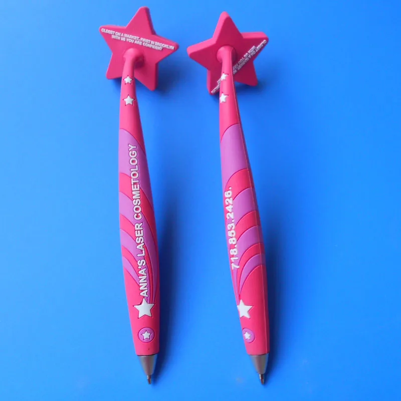 Fridge magnet pen custom made pvc silicone  rubber souvenir fridge magnet ballpoint ball pen with print logo