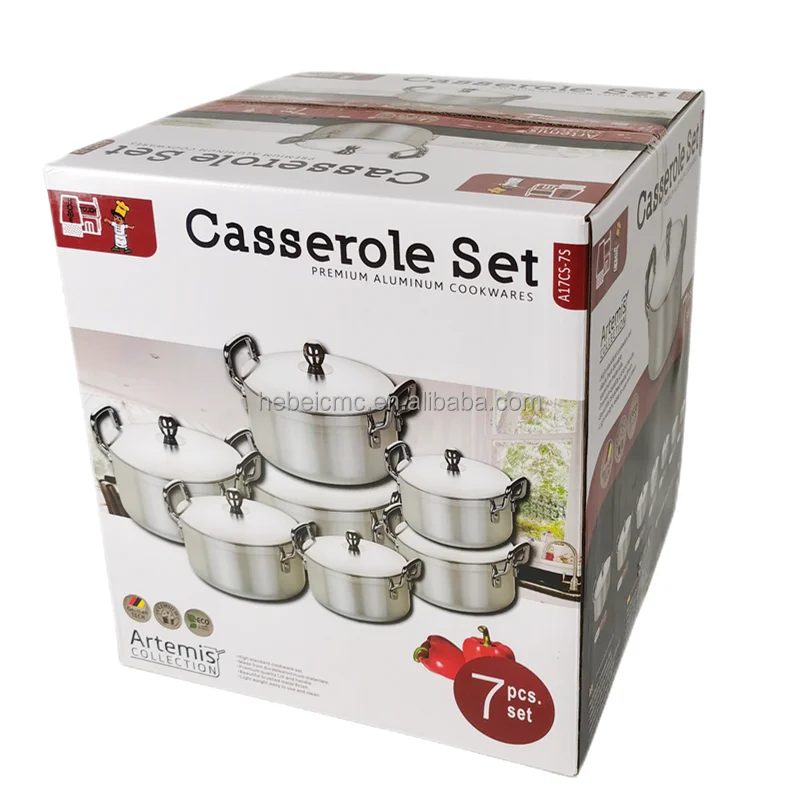 High Quality Africa 7 pcs aluminium cookware sets cooking pot different weight