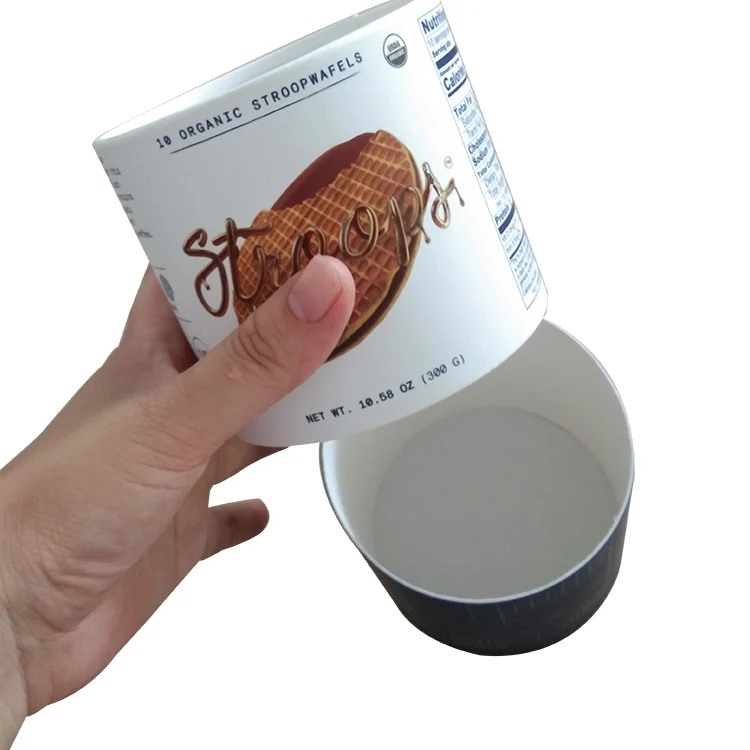 Custom Design Round Tube Cylinder Cardboard Boxes Packaging for Cookies