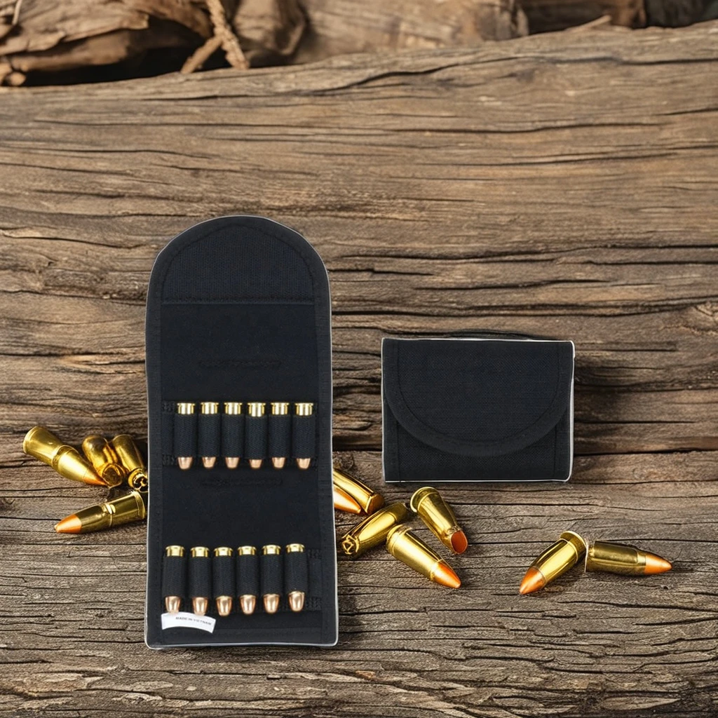 Outdoors Hunting Ammo Carrier Pouch with Shell Cartridge Holder for Gun Belts