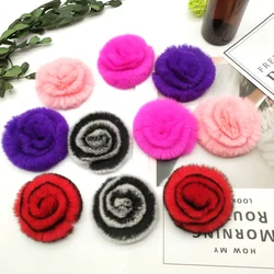 7cm Faux Fur Peony Flower Pom Pom Shape Garment Accessories