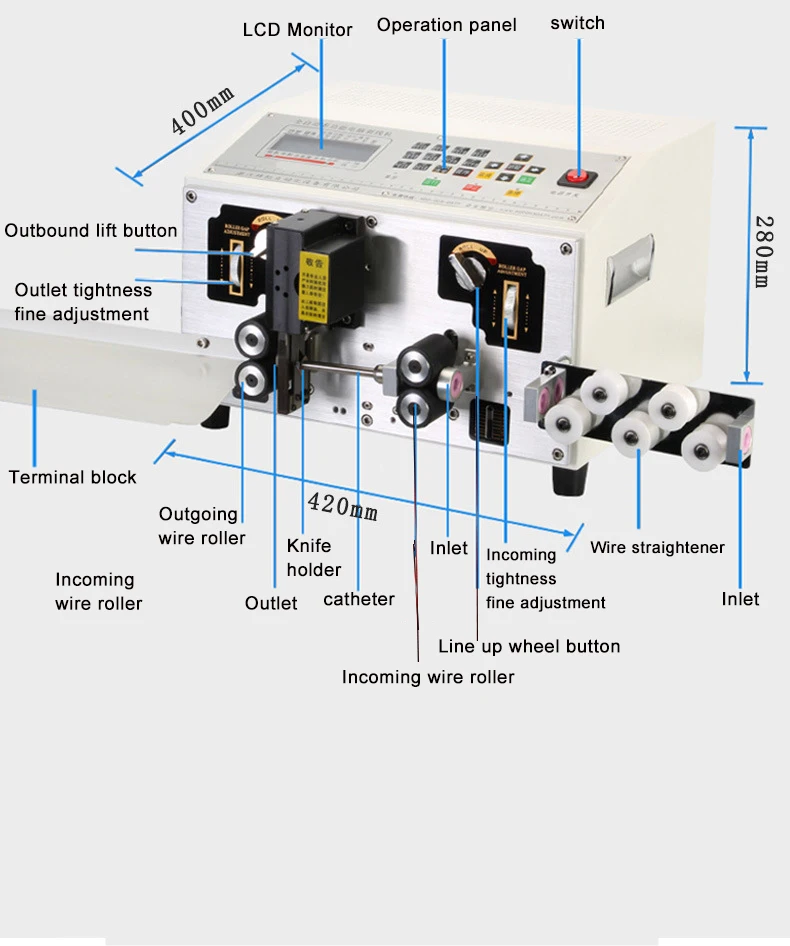 
JL-800-10 automatic computer cable wire stripping and cutting machine 