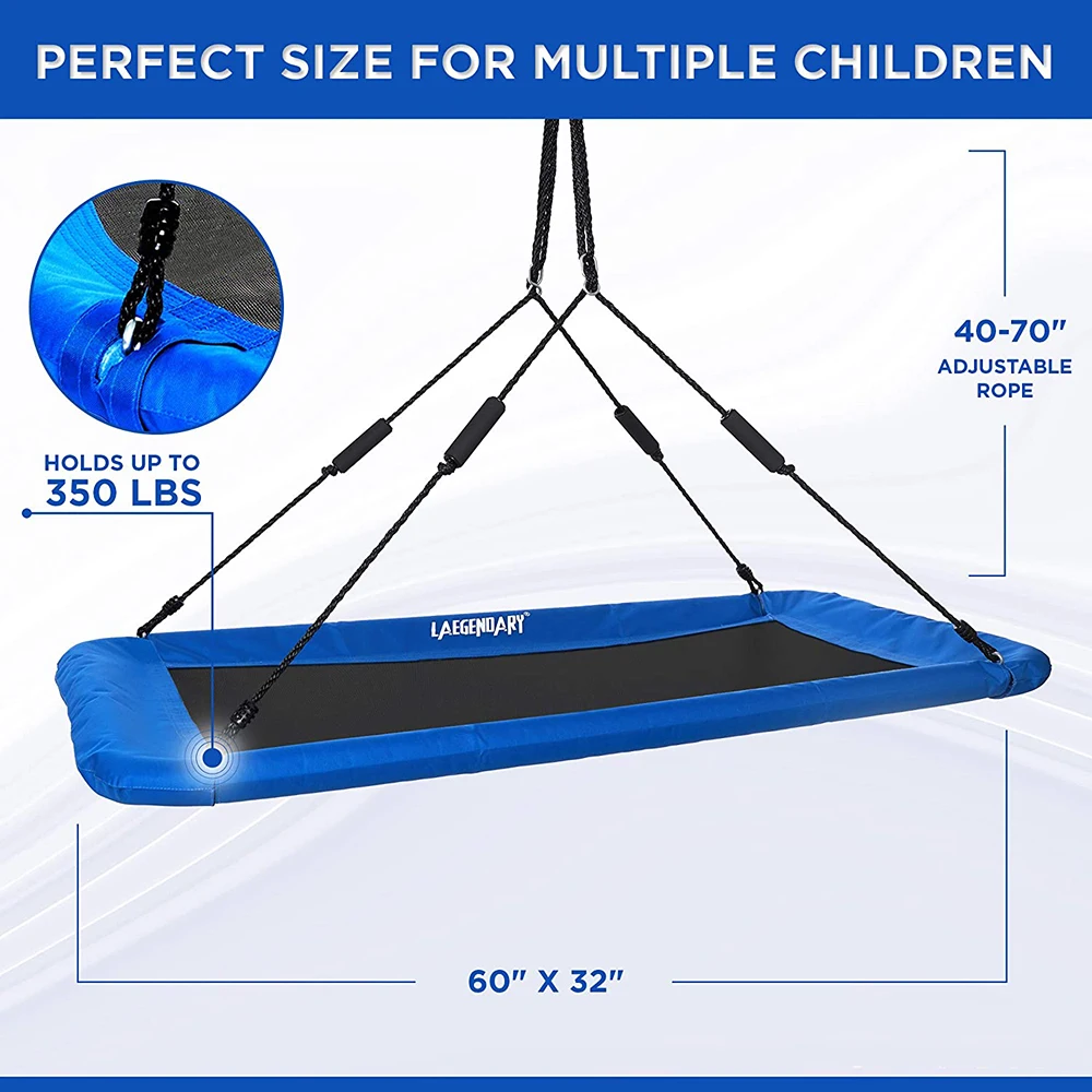 60 Inch Platform Tree Swing for Kids and Adults, Giant Flying Outdoor Indoor Saucer Hammock