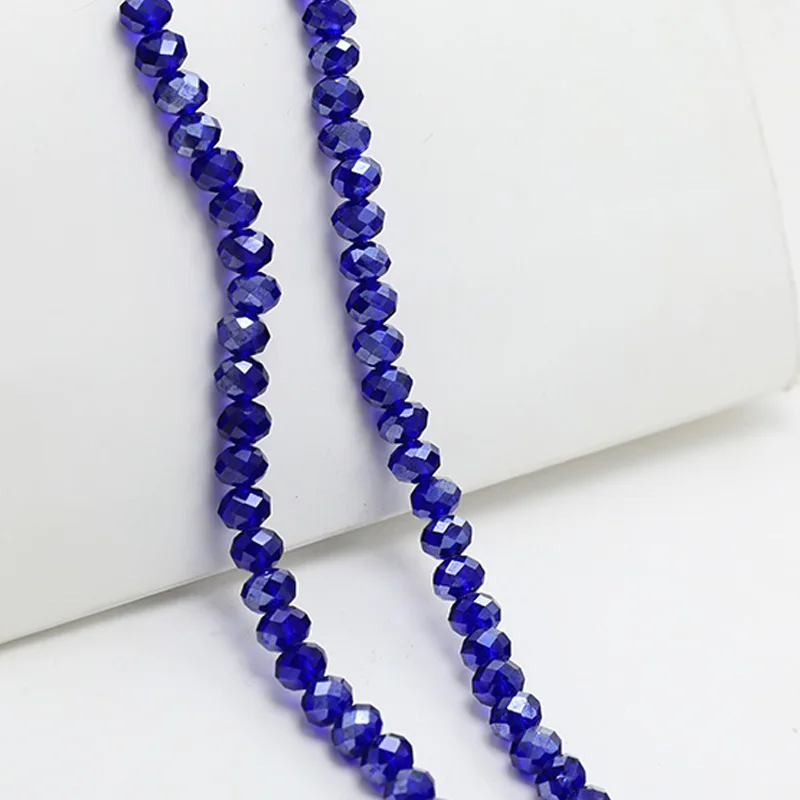 Граненые круглые стеклянные бусины 6x8 мм для изготовления ювелирных изделий своими руками