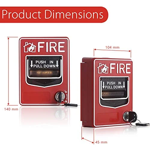 Fire Alarm Conventional Dual Action Manual Call Point Wired Emergency Pull Station