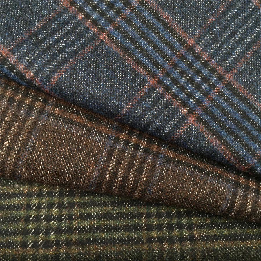 Оптовая продажа, 10% шерсть, 90% полиэстер, составной клетчатый дизайн, текстурированный костюм, мужской костюм, Блейзер, ткань для зимы