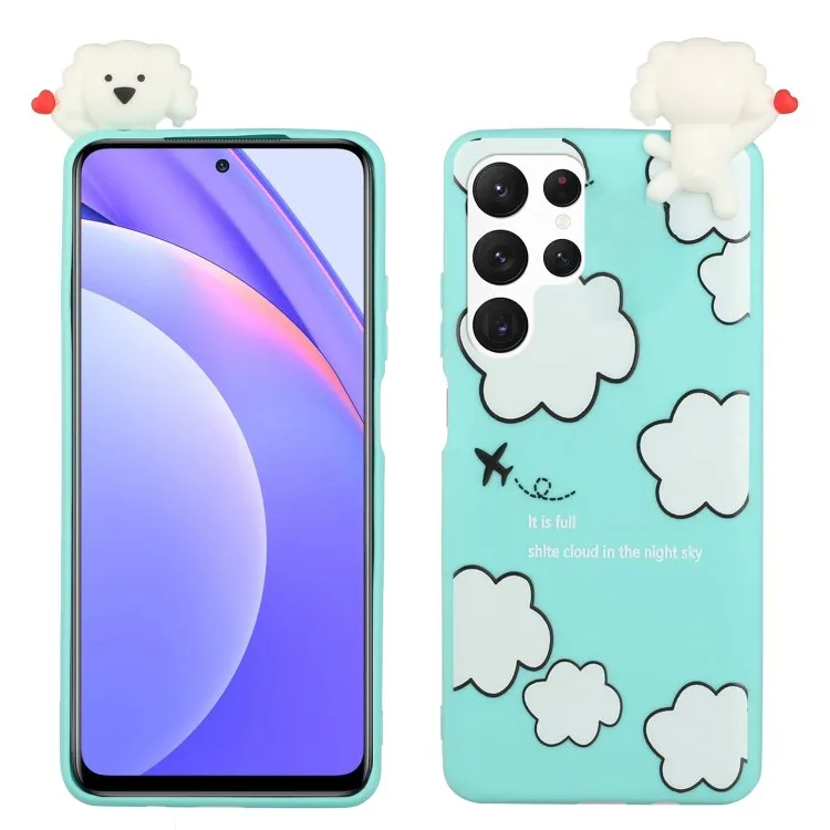 3D Animal Doll Decor TPU funny phone case for Samsung Galaxy S22 Ultra 5G cute phone cover mobile case