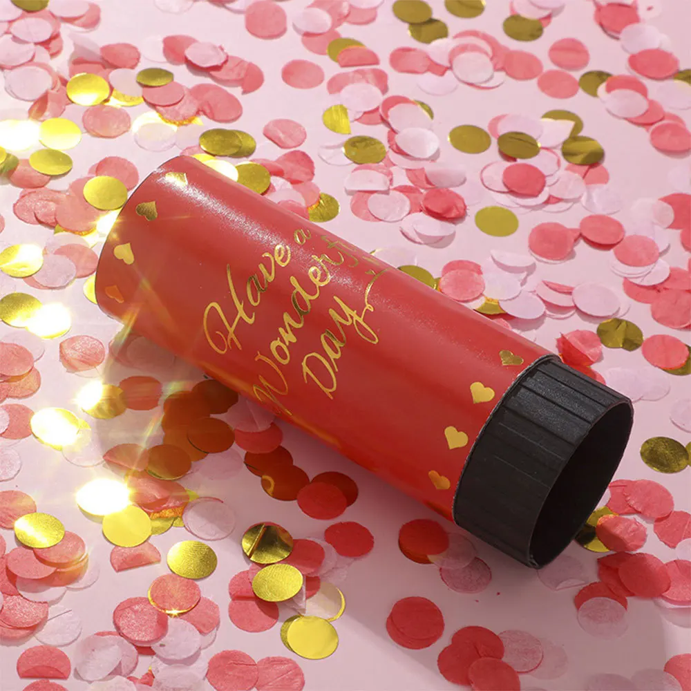 DIY Handheld Confetti Pop Cannon Streamers Spray Can Fireworks Tube Spring Salute Birthday Wedding Graduation Party