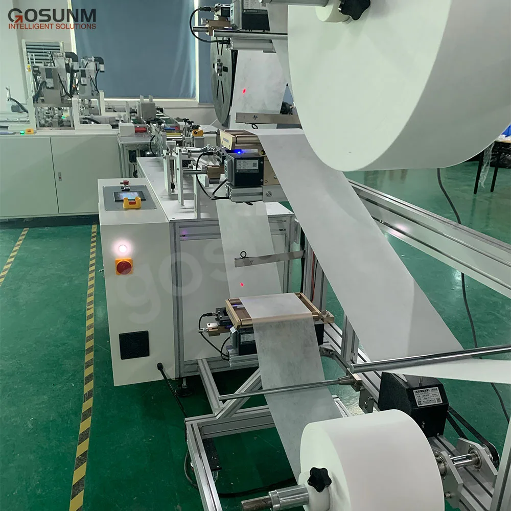 GOSUNM 200-220pcs per min 1+2 Flat Mask Production 3-Ply Machine high speed Full Automatic surgical mask making machine