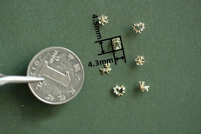 14K Pure Gold Heart Earrings Reindeer Snowflake Studs Dainty Simple Minimal Styles for Wedding or Gifts Kids kj150 3