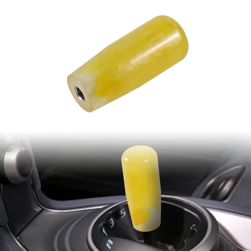 JDM Universal Acrylic Long Gear Stick Shift Knob 10cm Manual Transmission Marble Lever Shifter Knob Head with M8 M10 Adaptor