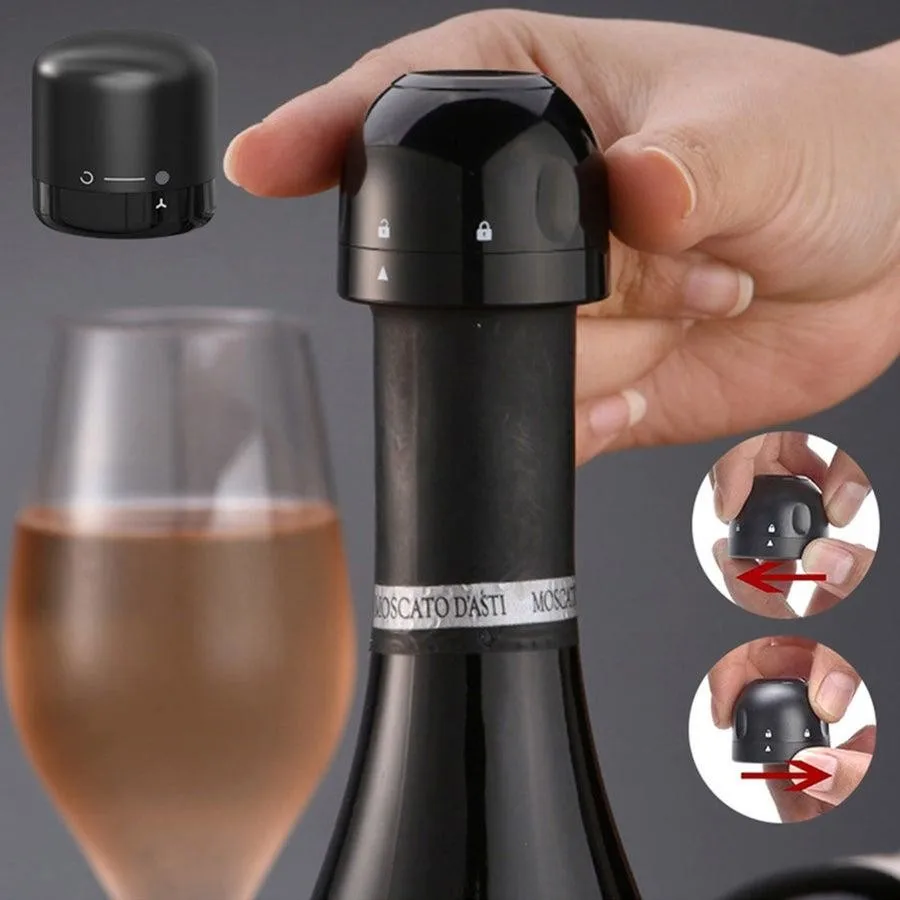 Kit 2 Vacuum Pressure Stopper Caps For Wine and Champagne Bottles Drinks Bottles in General