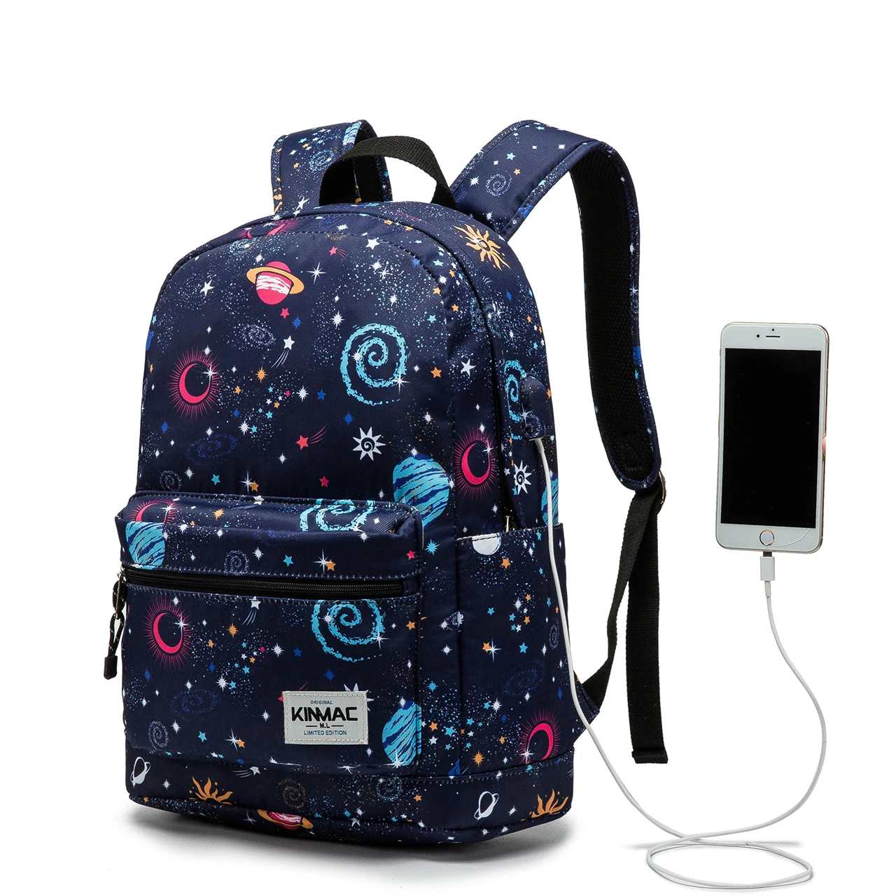 Kinmac Starry Sky Laptop Backpack with Massage Cushion Straps and USB Charging Port for Laptop Up to 15.6 Inch