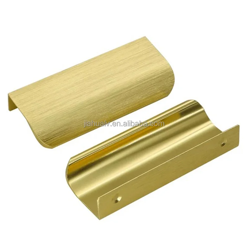 Модные Простые в установке золотистые Длинные ручки для кухонных шкафов, алюминиевые ручки без отделений, европейские ручки