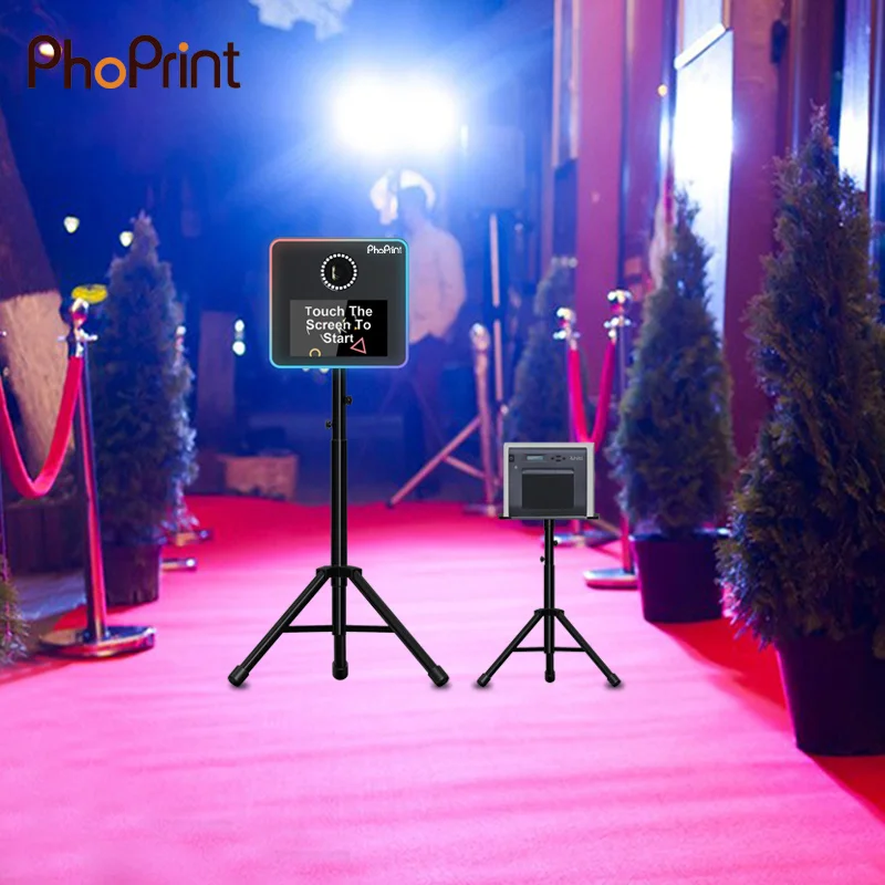 Newest round Led Light sexy china video printing photo booth Portable Multi Media christmas photo booth props