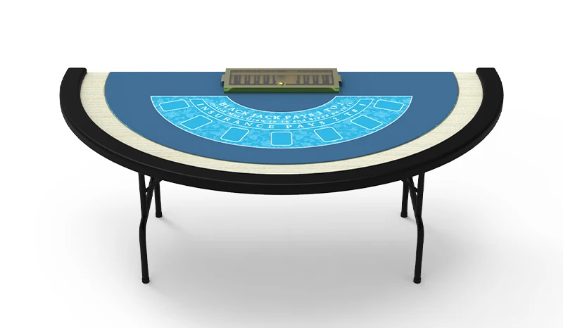 Wholesale price gambling luxury custom folding blackjack poker table with cup holder for sale