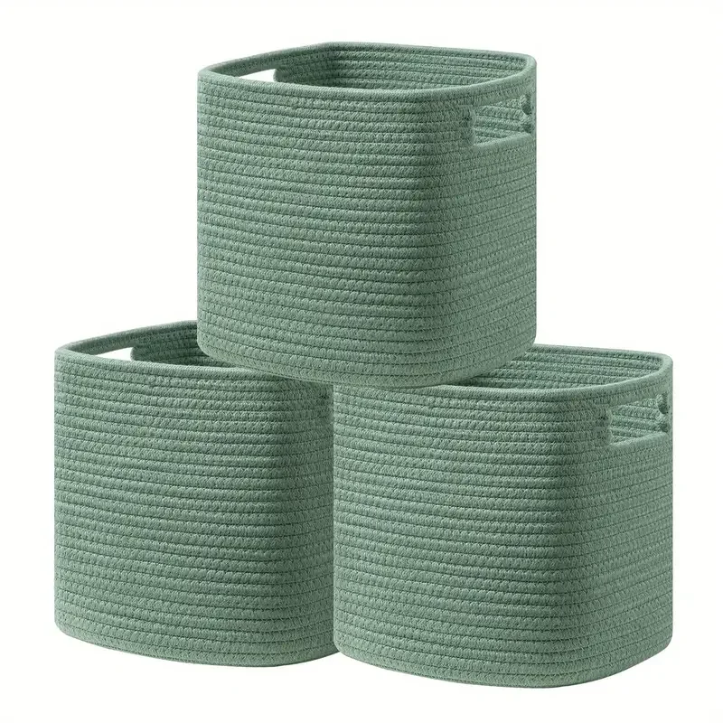 Multifunctional High Quality Durable Organizer Cotton Rope Storage Basket with Handles