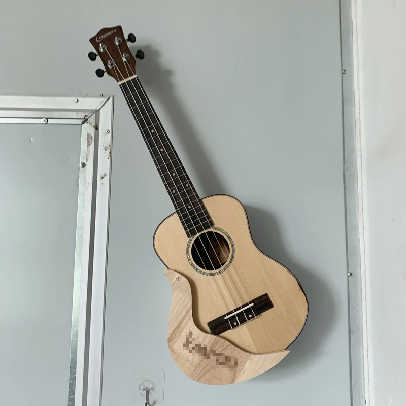 Solid Wood Guitar Wall Hanging Ukulele Holder For Soprano Concert Tenor  Musical Instrument Holder