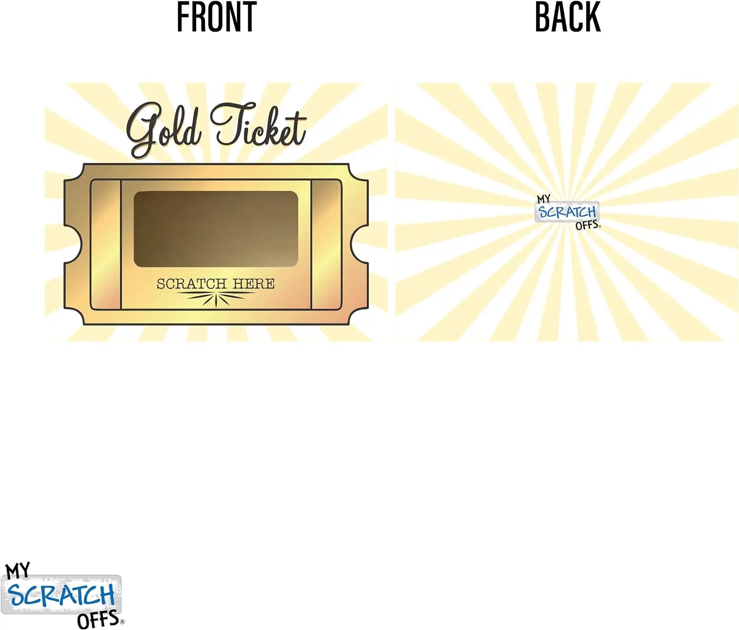 Golden Ticket Make Your Own Scratch Off Tickets& Stickers Personalized Blank Gift Cards For Small Business Prize Games Promotion