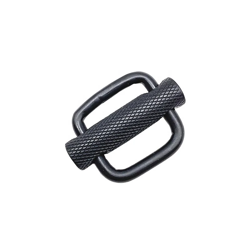 Backpack Luggage Accessories Stainless Steel Black Adjustable Knurled Tri Glide Buckle For 25mm Strap