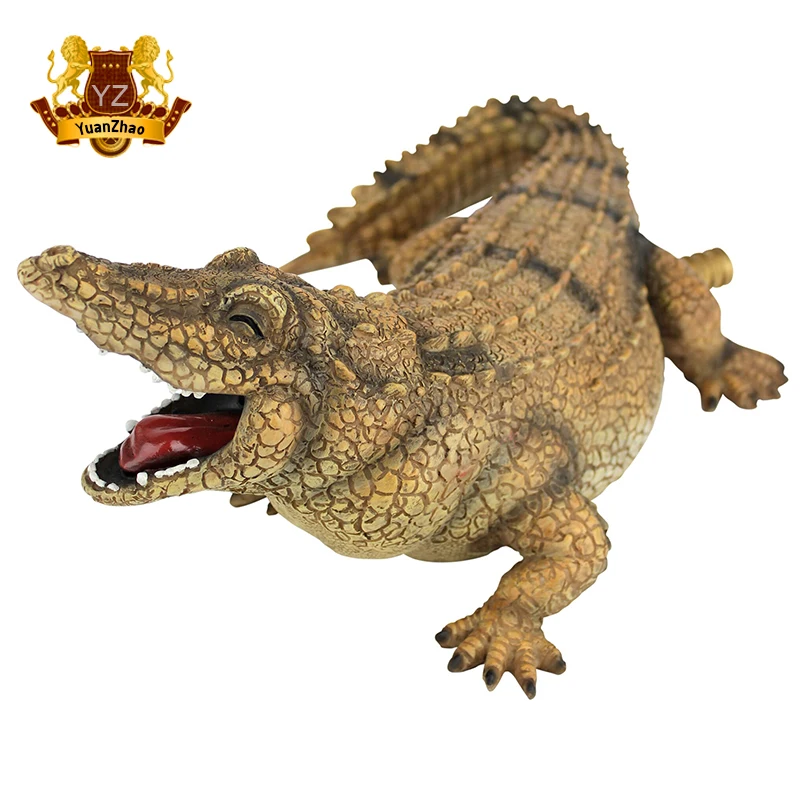 fiberglass Alligator figurine life size crocodile statue hand made resin wild animal sculpture