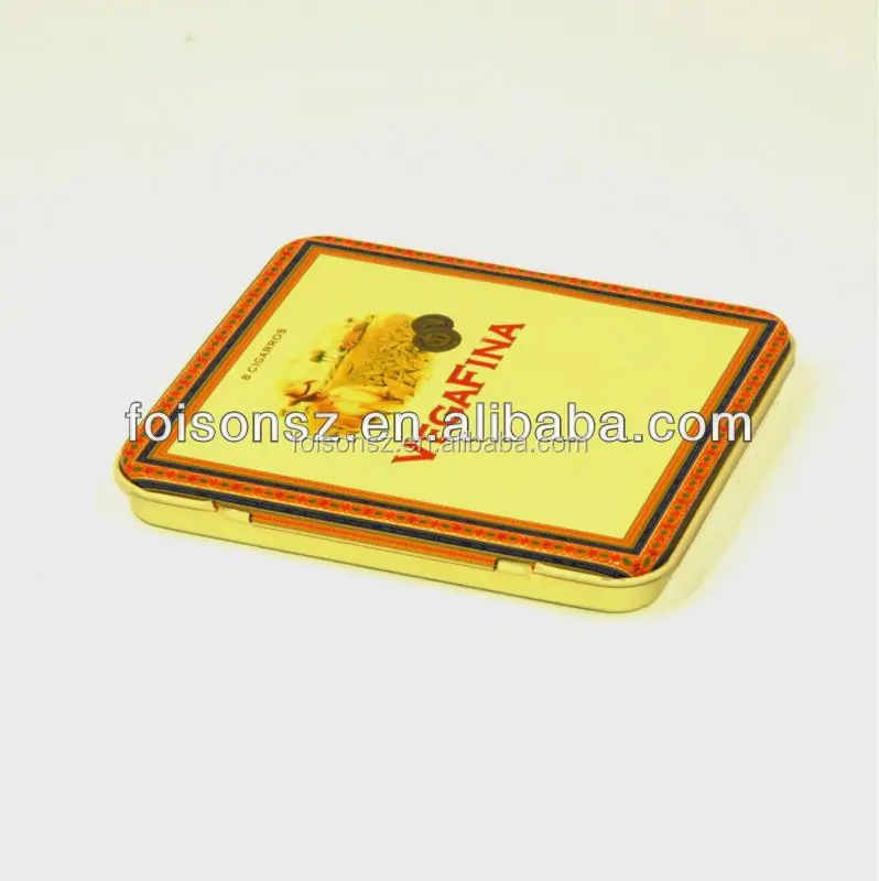 classic design rectangular cigarette cigar metal tin case