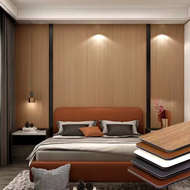 Modern Style Waterproof Bamboo Wood Veneer Wall Panel Solid Bamboo Charcoal Decorative Board Background Wall with PET-Free Paint