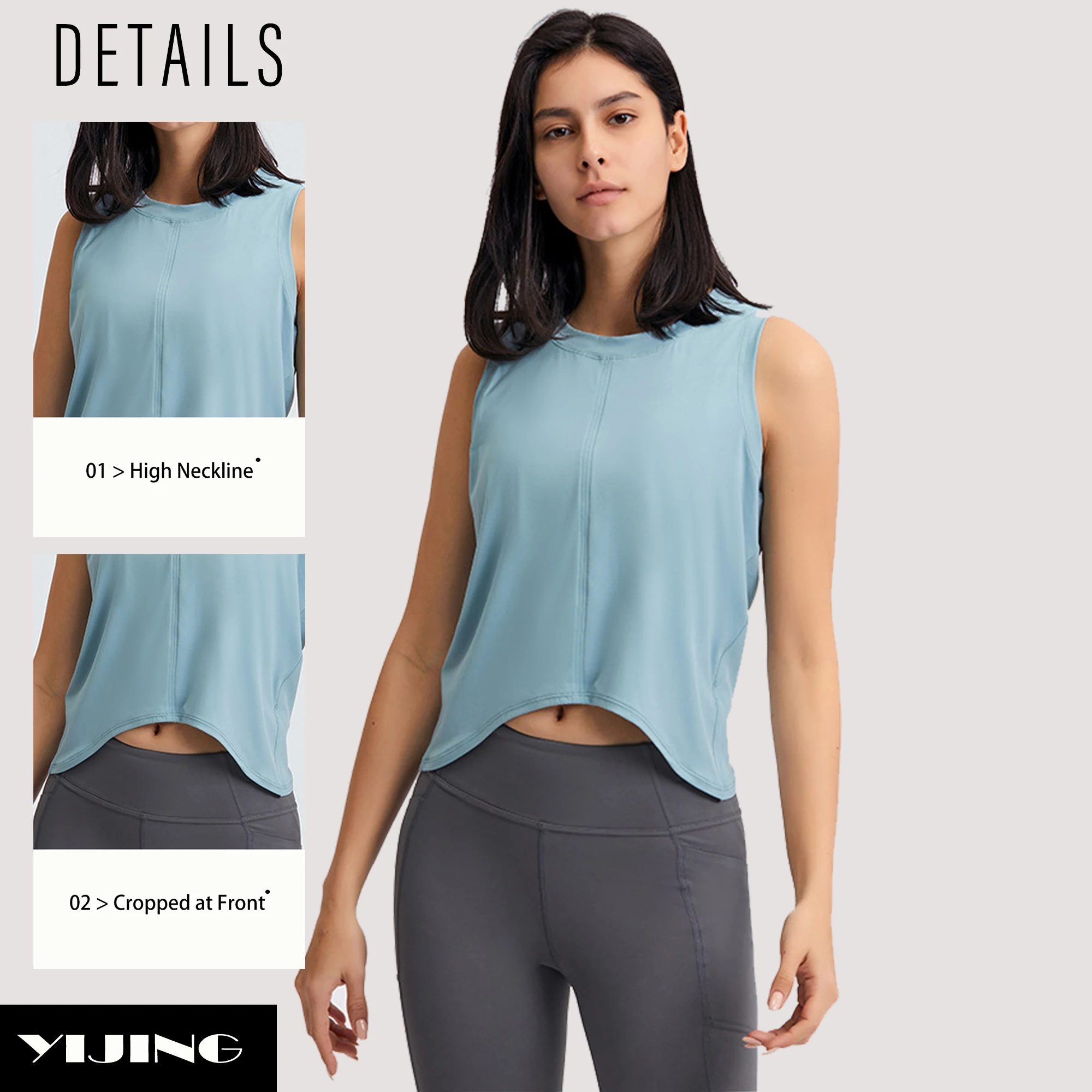 Summer Color Fashion Classic Fit Cropped Tank Top Performance Tank Top Gym Girls Clothes