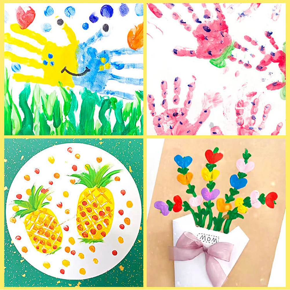 2023 Funny DIY Dot Art 5 Colors Washable Non Toxic Finger Art Painting Kit For Toddlers