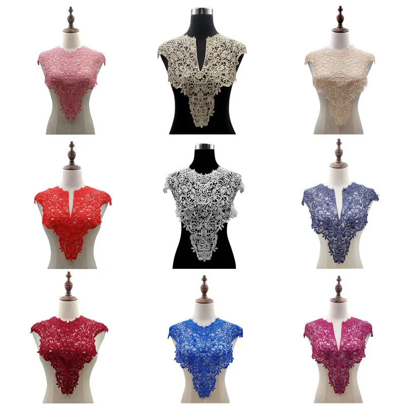 100% Cotton Embroidery Crochet Lace Neck Collar For Garment wholesale L02