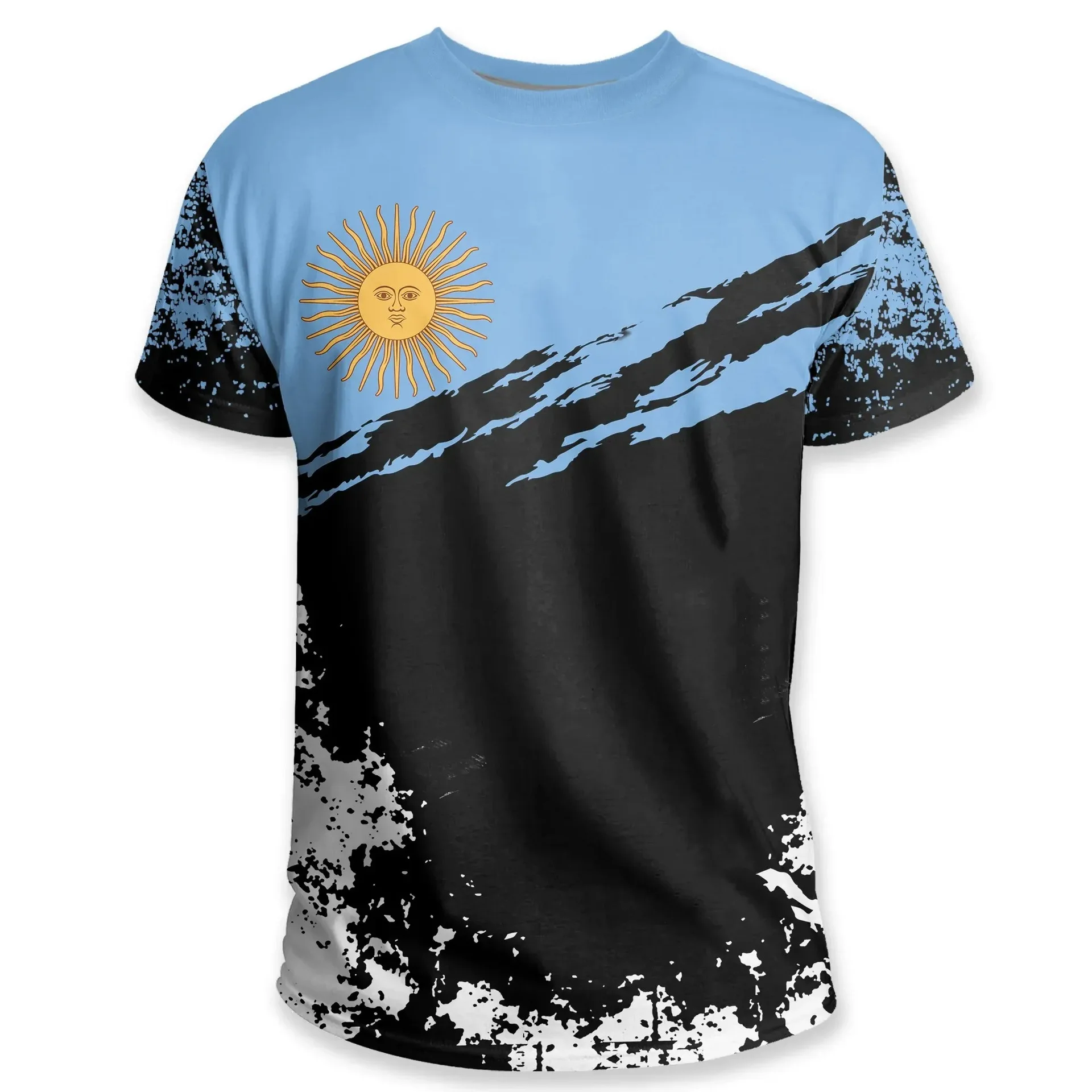 Nuoxin Wholesale Argentina T-shirt Men 3D Digital Printing Short Sleeve Argentina Football Soccer Jersey