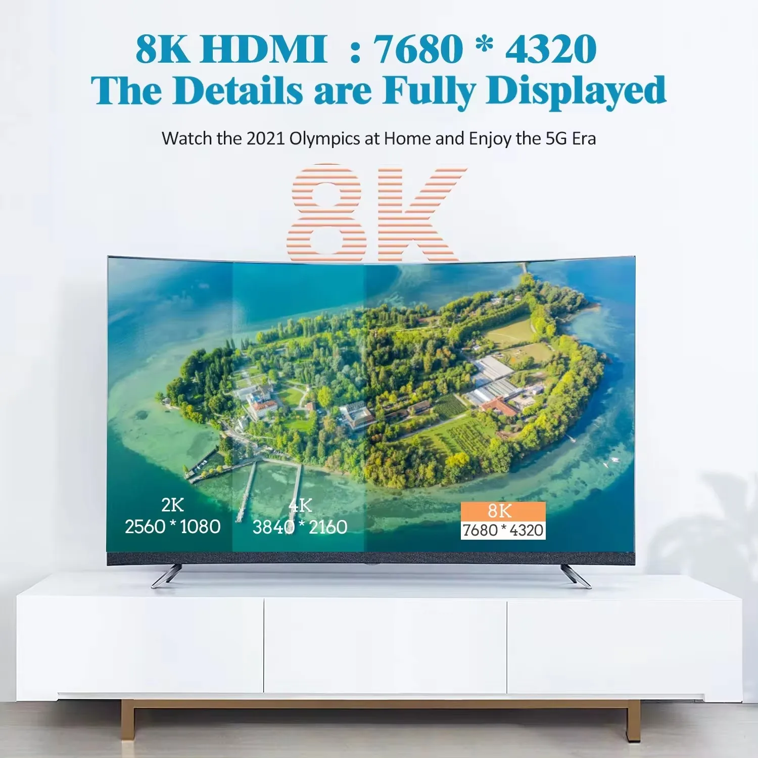 Customized Logo HDMI To HDMI 8k@60hz 4k@120hzCable Ultra HD 48gbps HDMI 2.1 Cable For TV Connnector